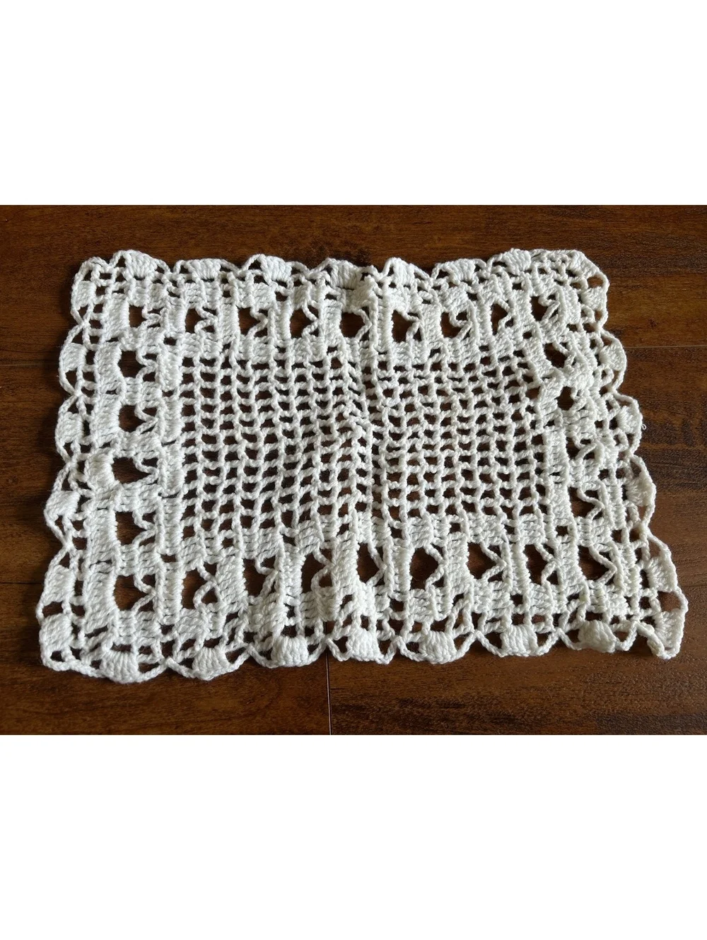 Handmade Crochet White Cotton Doily and Decorative Trim
